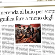 Don Bosco Borgomanero MERENDA AL BUIO CAPIRE COSA SIGNIFICA FARE A MENO DEGLI OCCHI Don Bosco Borgomanero