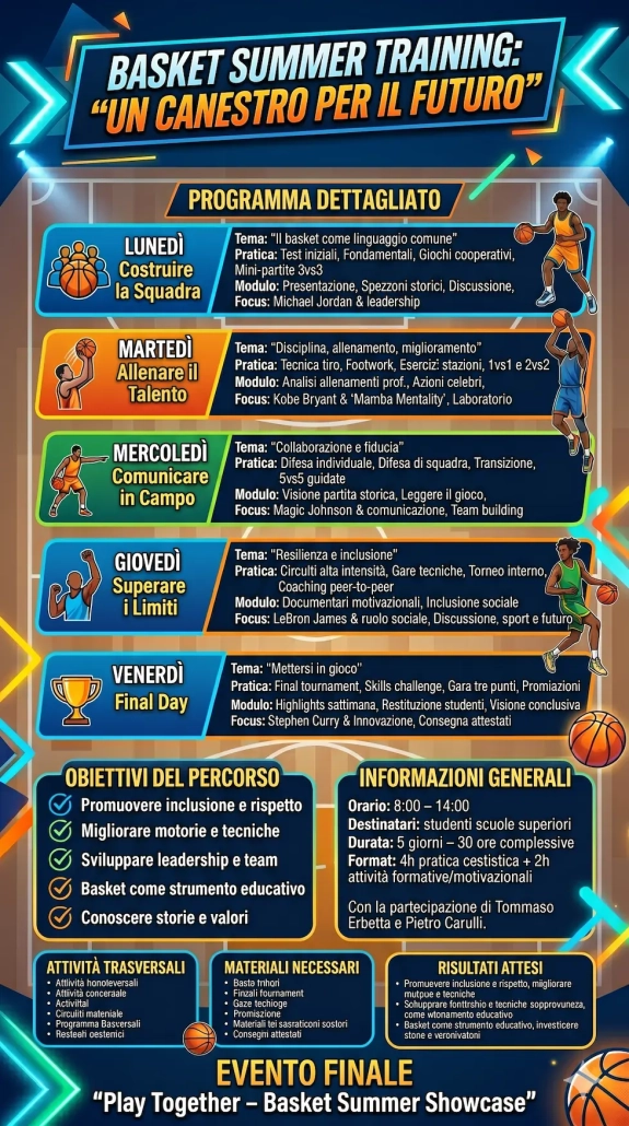 Don Bosco Borgomanero Piano-estate 2026 programma basket summer camp
